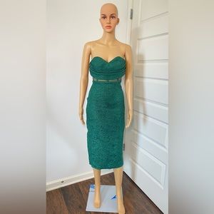Green Strapless MIDI Dress - Size M - NWT